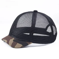 New 4.5cm Camouflage Short Brim Hat Baseball Cap Fashion Japanese Hip Hop Hat Breathable Mesh Cap Snapback Hat Men Summer Hat