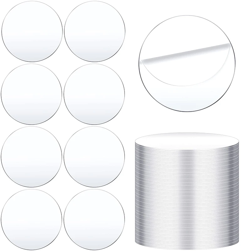 50/25 Pcs Clear Acrylic Circles Blanks Sheet Round Acrylic Discs for Art Project Painting Children DIY Craft 2/3 Inch 2mm Thick