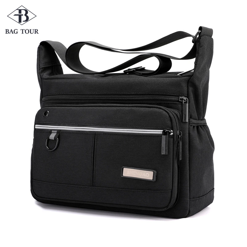 Canvas Shoulder Bags for Men Solid Colors Messenger Bags Strong Fabric Bags Vintage Style Crossbody Bags 2020 Multiple Pockets