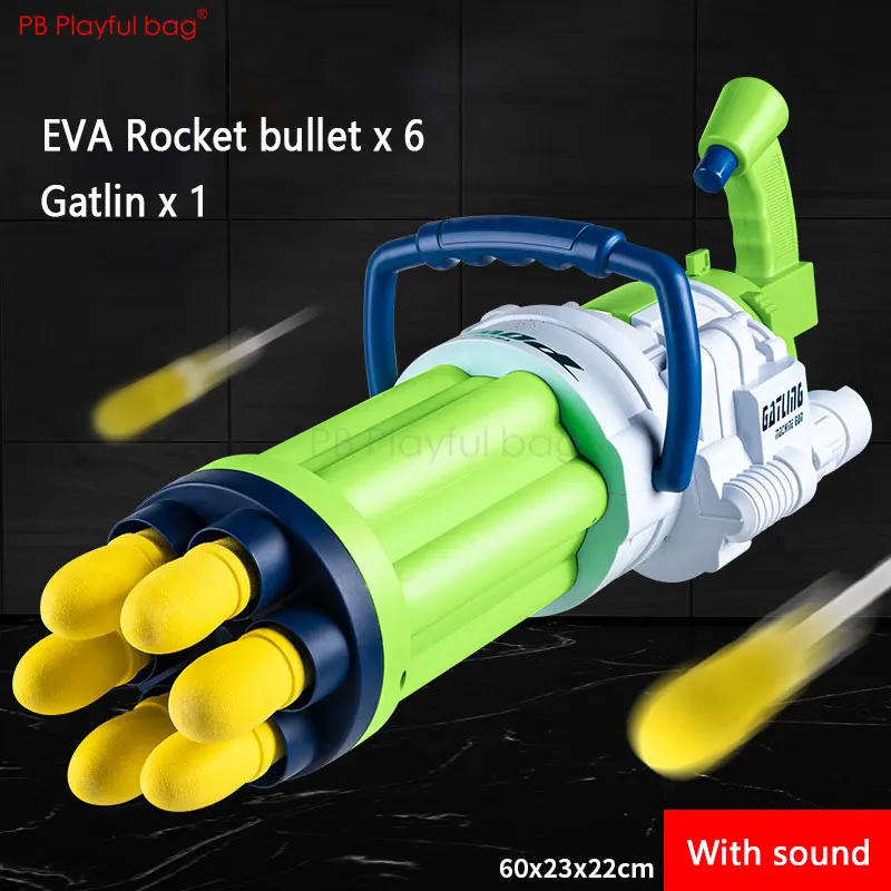 2022 Fashion Gatling Blaster Toys Children EVA Rocket launcher Large Gatling toy Simulated sound Outdoor CS Soft rocket QJ35