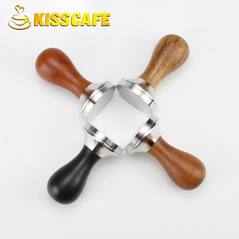 

Coffee Tamper Powder Hammer Stainless Steel Base Wooden Handle 41mm 49mm 51mm 53mm 57mm 58mm Dellonghi Espresso Tool Accessories