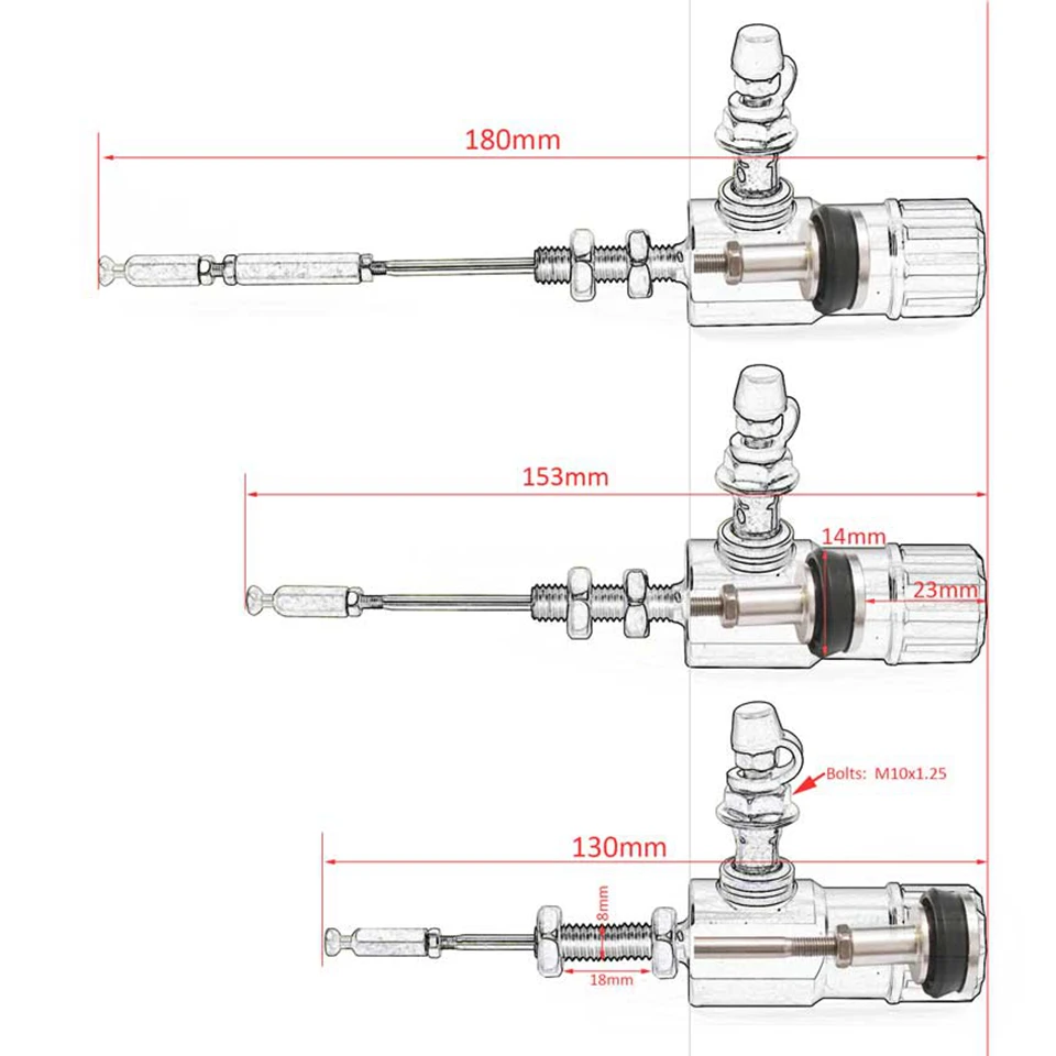 Universal piston 14 x 23mm Motorcycle hydraulic hand clutch master cylinder rod system performance efficient transfer pump