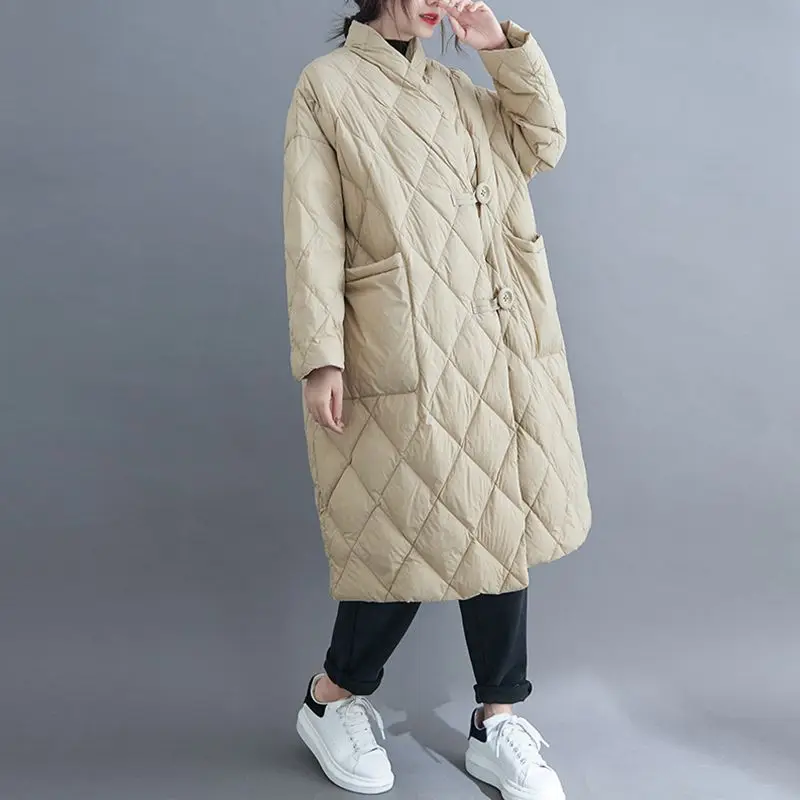 Plus Size  8XL 120kg Winter Women Long Jacket Warm Lady Lightweight Coat Oversized Puffer Parkas Wadded Down Jackets