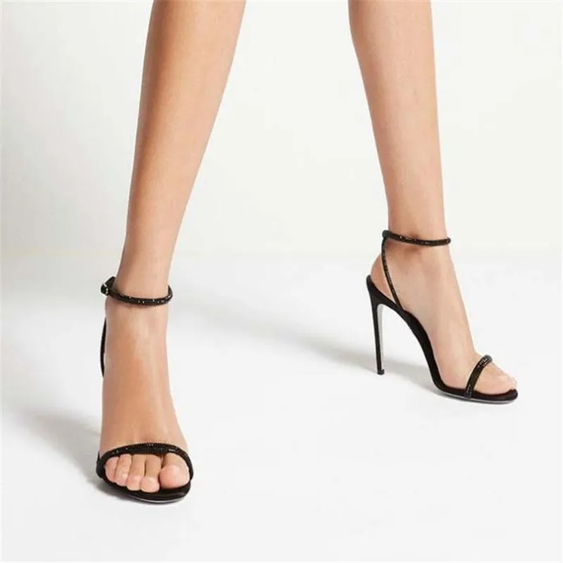 New Fashion Women Sandals Thin High Metal Gold Snake Ankle Strap Sandals Summer Gladiator Narrow Band Sandals Zapaotos Mujer