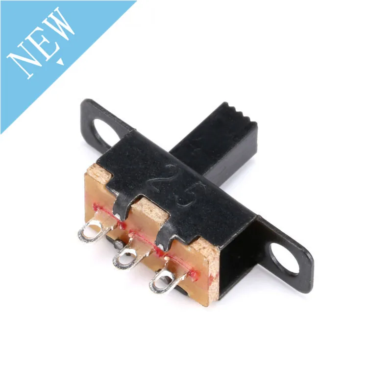 Interruptor deslizante SPDT negro de tamaño Mini para proyectos electrónicos, 50V, 0,5 A, SS12F15, G6, 1P2T, 6mm, 20 Uds.