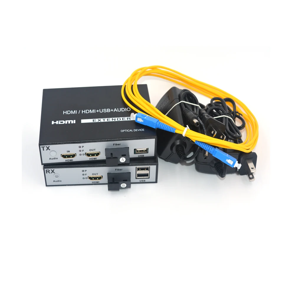 High Quality HDMI Extender, HDMI over Fiber optic media converters with KVM USB2.0 and loop out,HD 1080p HDMI over Fiber up 20Km