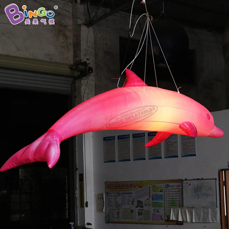 Free Shipping 3~5 meters inflatable dolphin for party / hanging inflatable dolphin with LED lighting for shop decoration - toys