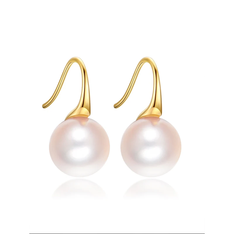 

XF800 Genuine 18K Gold Earrings For Women Fine Jewelry Natural AKOYA Seawater Pearl Trend Luxury Gift 2020 E501