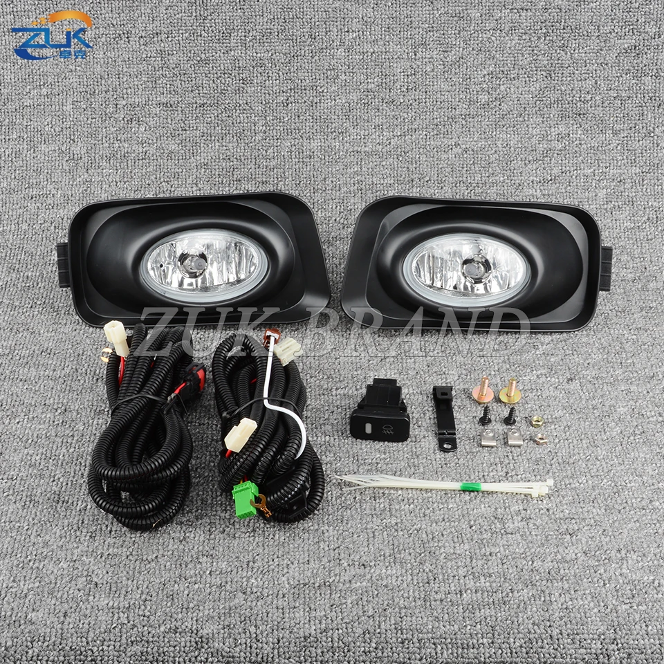 ZUK Car Front Bumper Fog Light Fog Lamp Upgrade Kit For HONDA ACCORD Euro CL7 CL9 2003-2008 Additional Foglight Wires Switch Set