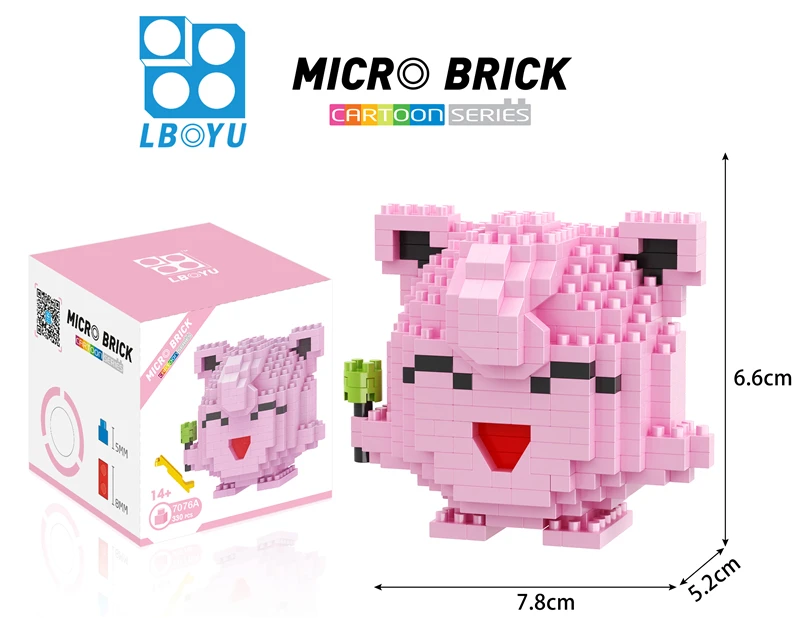 New 34 Styles Pokemons Blocks With Box Funny Children Legoed Pikachu Diamond Particle Blocks Puzzle Toy