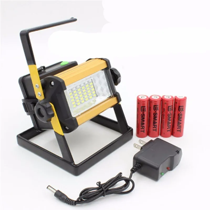 Waterproof 2400lm IP65 50W LED Floodlight Rechargeable 36LED Flood Light SpotLights Light For Outdoor