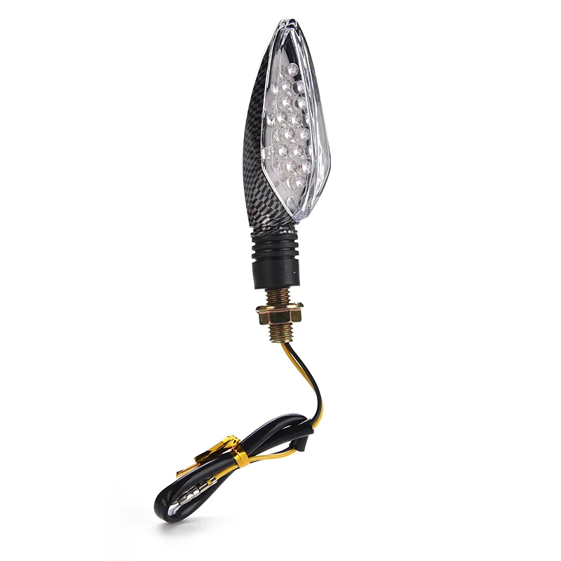 2pcs 15 LED MotorcycleTurn Signal Lamps Universal Black Indicator Amber Snake Shape lights Motorcycle signal light