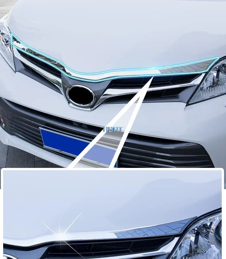 

For TOYOTA Sienna 2011-2018-2020 ABS Chrome 1pc Front Hood Bonnet Grill Grille Bumper Lip Mesh Trim Cover Molding Car Styling