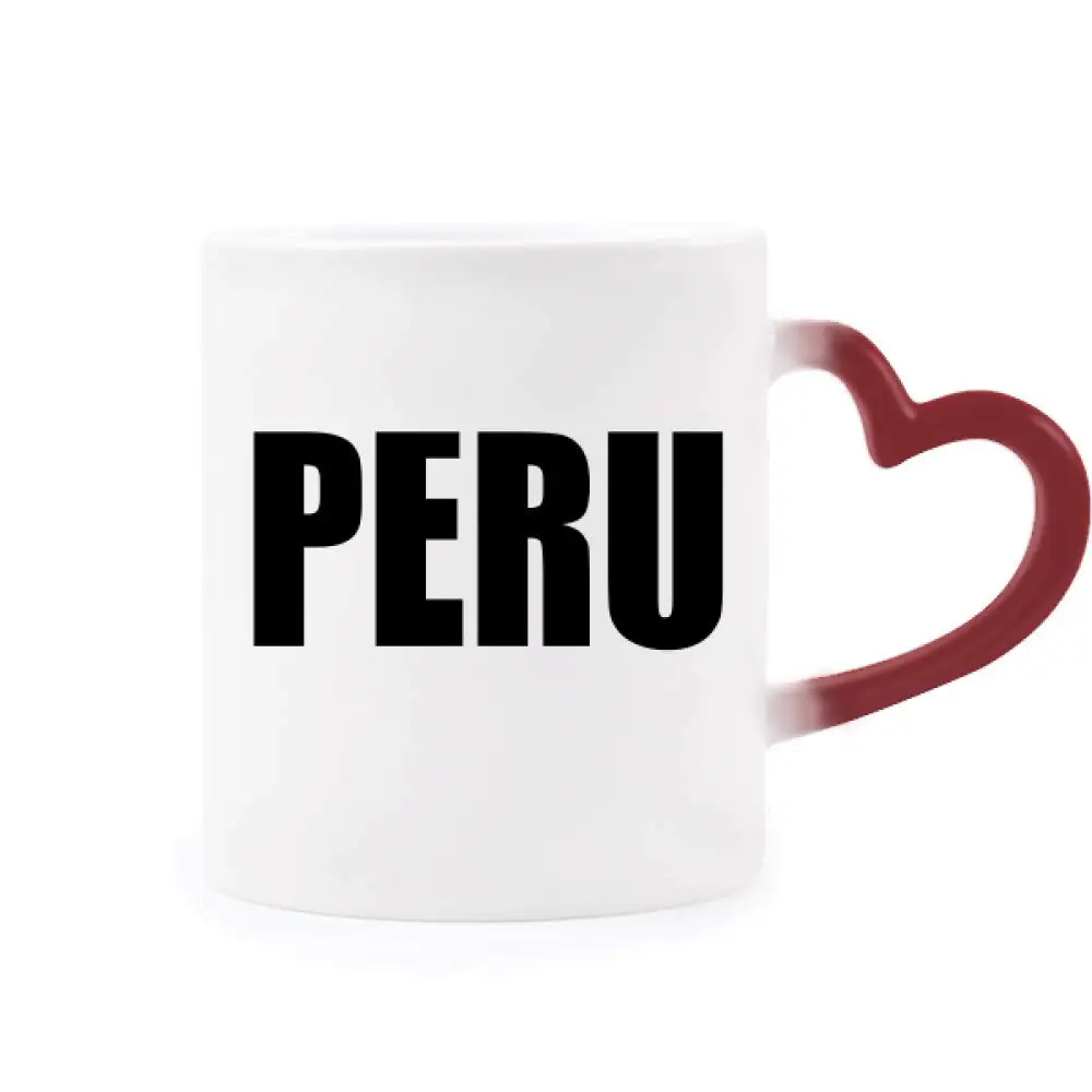 

Peru Country Name Morphing Mug Heat Sensitive Red Heart Cup