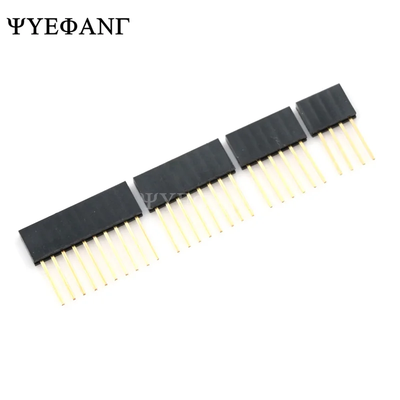 10pcs Single row 2/3/4/6/8/10/15 Pin 2.54mm Stackable Long Legs Femal Header Connector For Arduino Shield