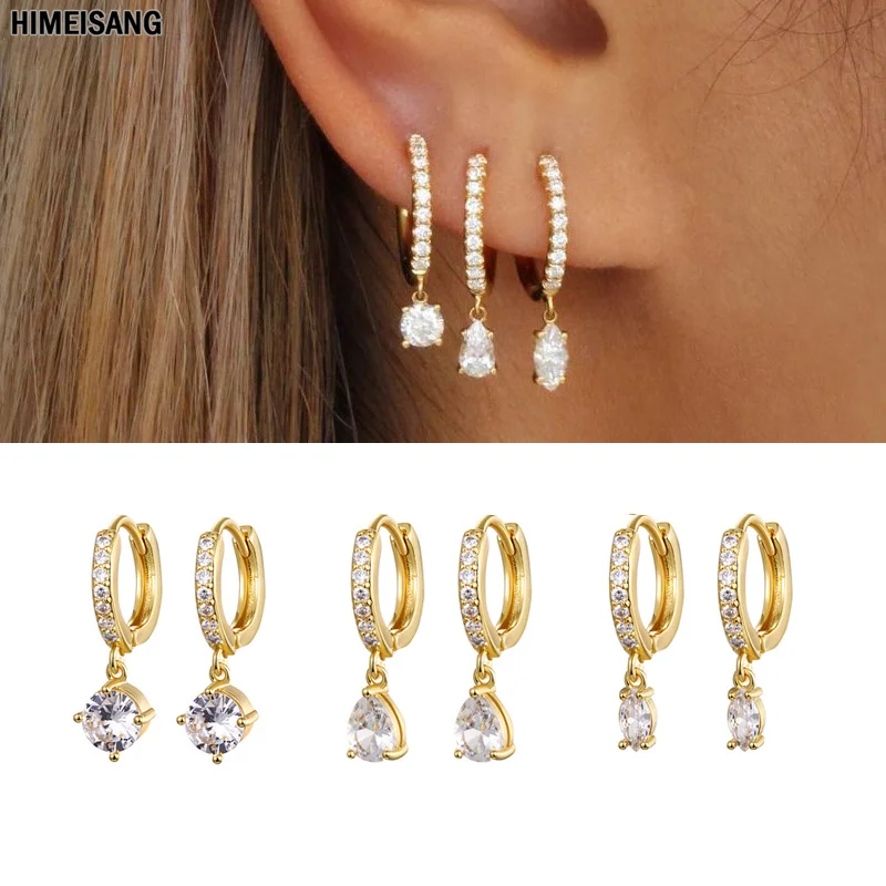 

Classic Hoop Earrings for Women CZ Zircon Circle Drop Huggie Earring Girls Ear Ring Christmas Jewelry Wholesale Brincos Feminino