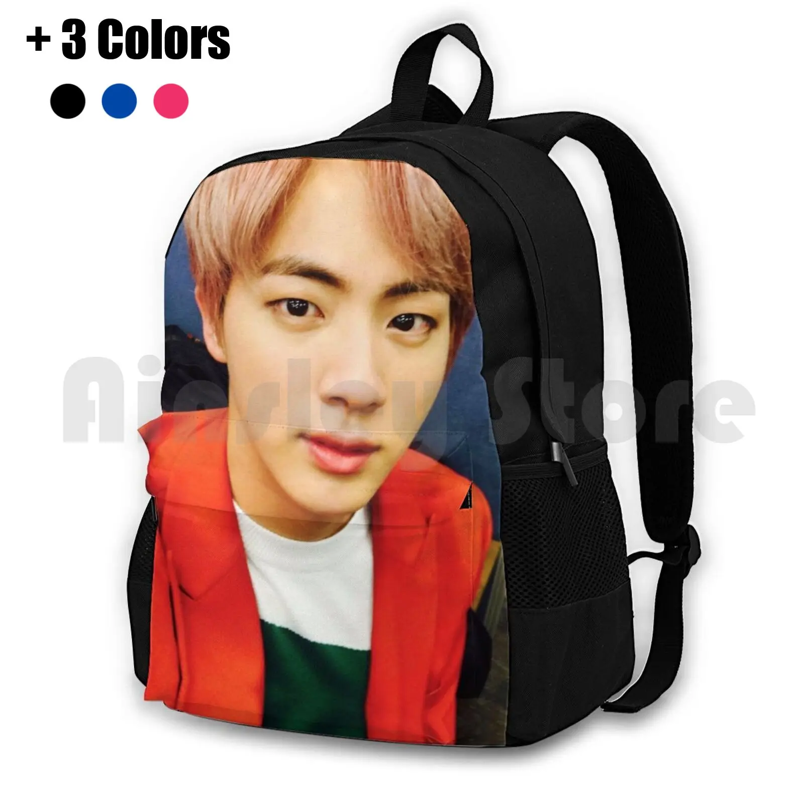 Jin V2 Outdoor Hiking Backpack Waterproof Camping Travel Boys Kpop Music Wing Group Band Jin