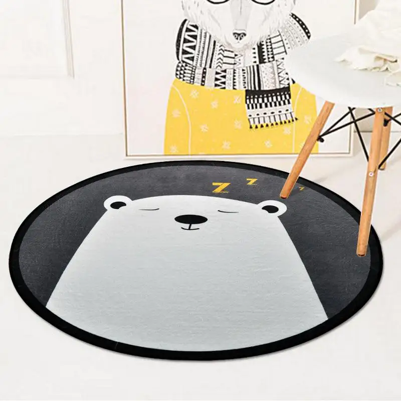 Cartoon animal / geometric figure plain round carpet bedroom living room hanging basket garden blanket computer chair mat