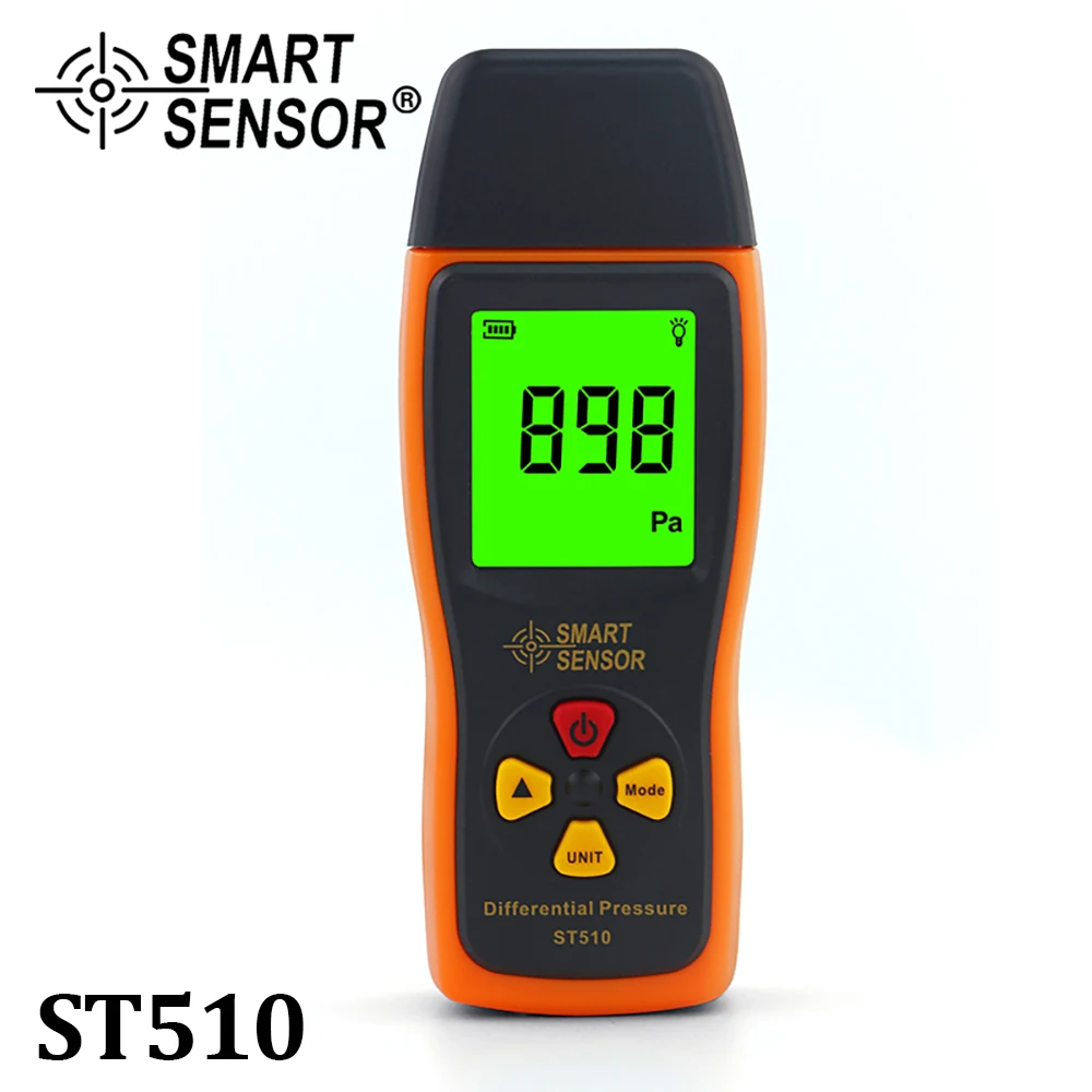 High Precision Digital Dual-port Manometer Meter Differential Air Pressure Gauges Tester 0-100 hPa/0-45.15 in H2O