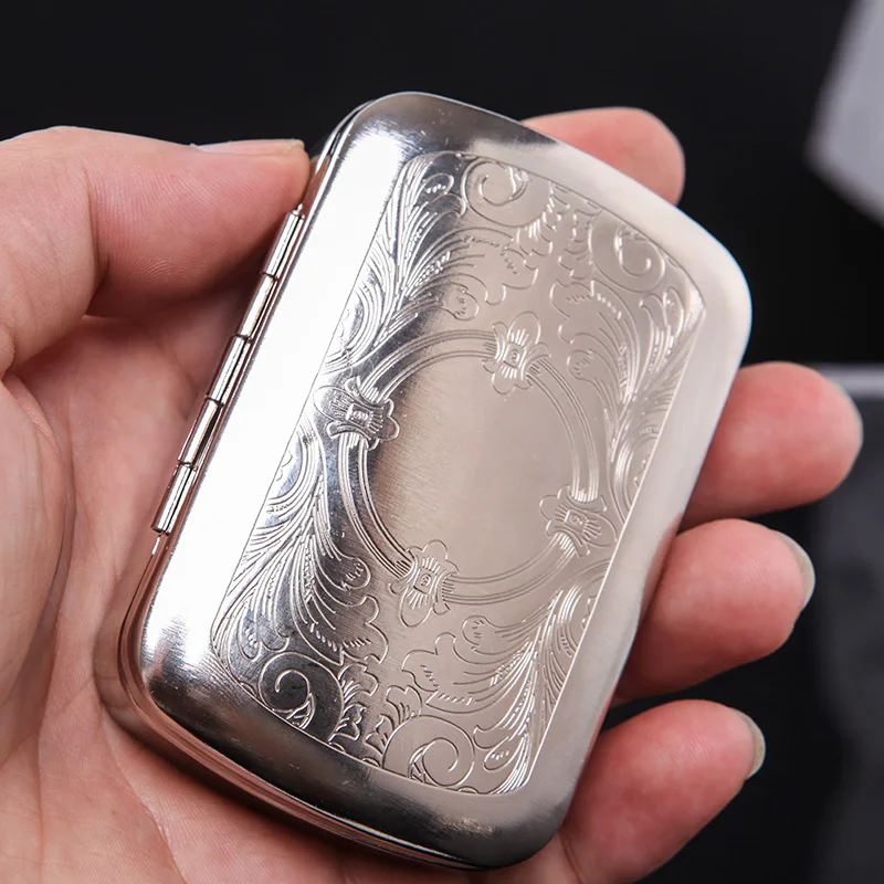 1pcs Silver Tobacco Box Case Humidor Storage For 70mm Rolling Paper Container and Rolling Cigarette c003