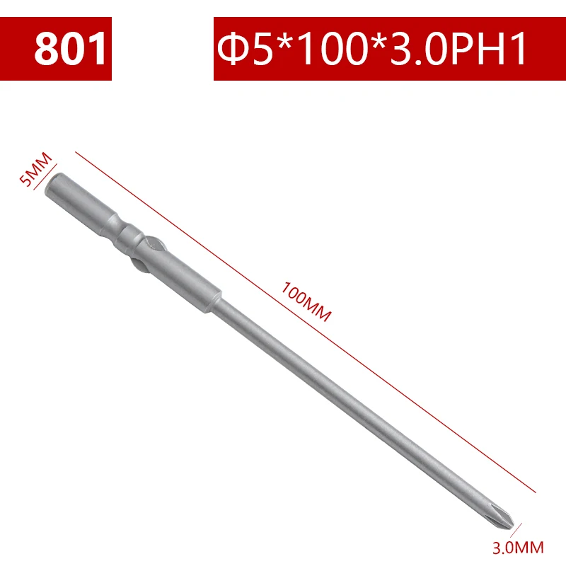 

50 шт. 801 электрическая отвертка 100 мм Длина Круглый хвостовик Магнитный PH1 Phillips Крест отвертка биты части инструмента
