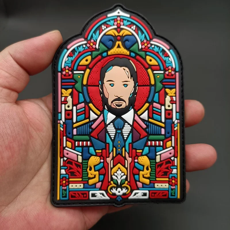 John Wick 3D PVC Colorful PVC Patch Tactical Armband Military Skull for Clothes Backpack Vest Decoration