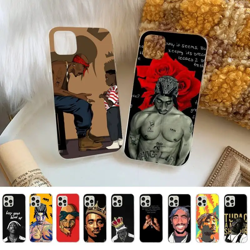 2Pac Tupac Amaru Shakur Phone Case for iphone 13 8 7 6S Plus X 5S SE 2020 XR 11 12 mini pro XS MAX