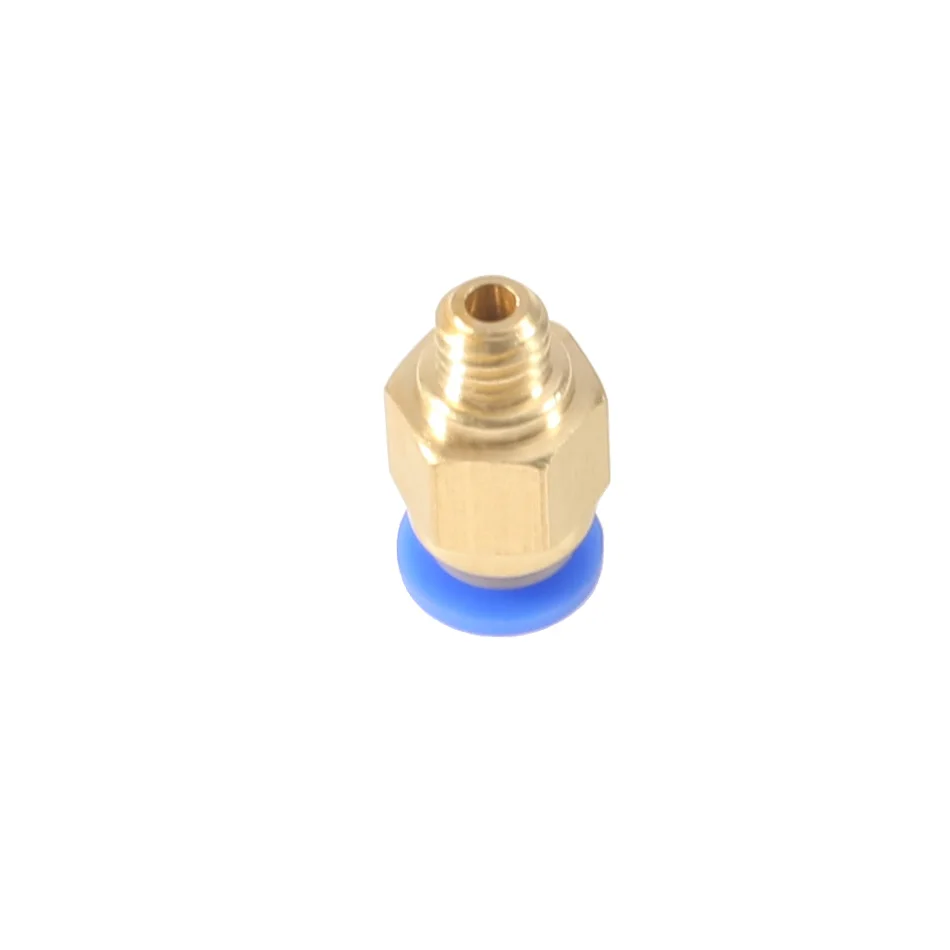 Conector de montaje recto neumático, pieza de latón para tubo MK8 OD de 4mm, PC4-M6, 10 Uds.