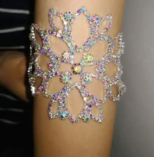 AB Rhinestone Arm Band Dance Women Ring Nightclub Shiny