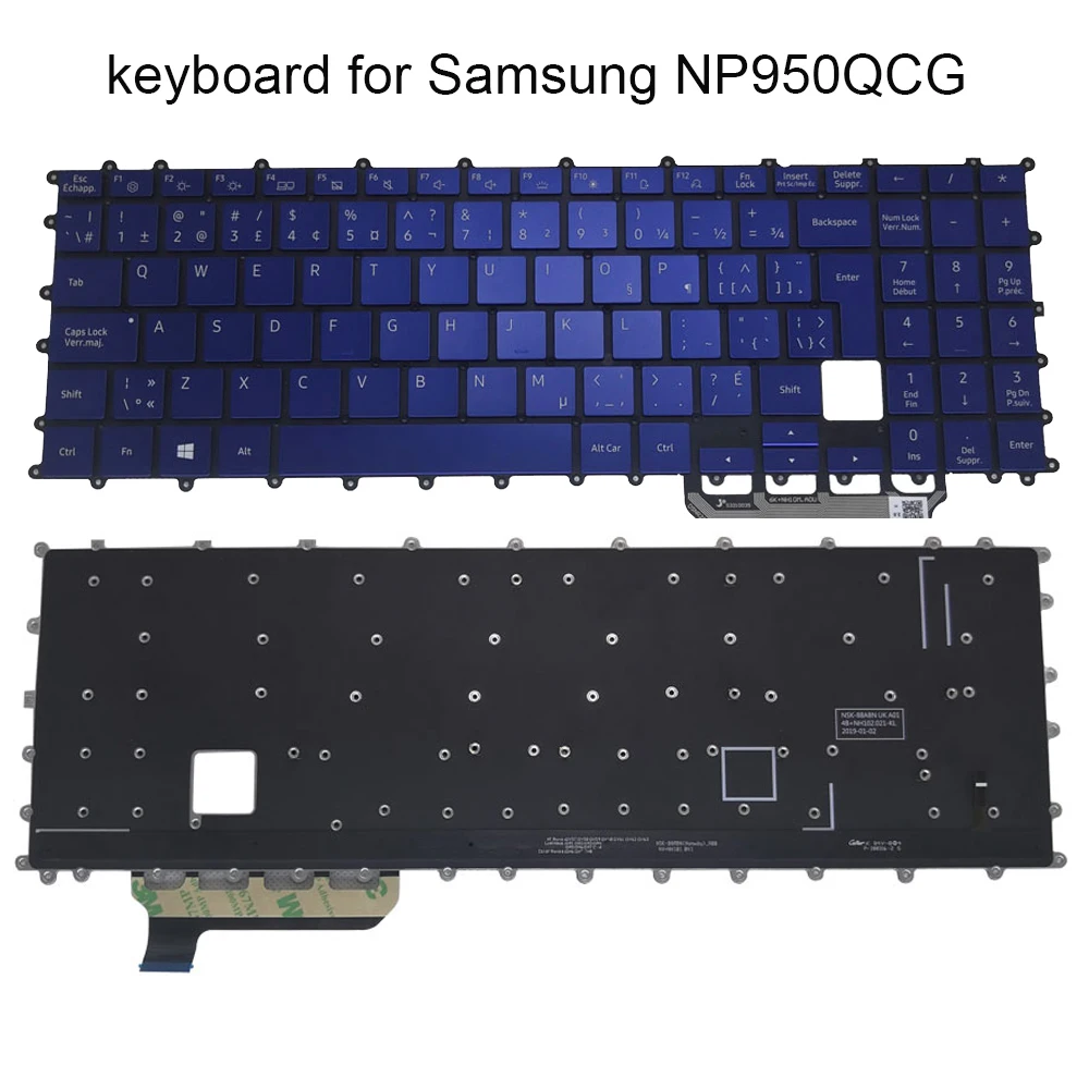 

CF backlit laptop Keyboard for Samsung Galaxy Book Flex NP950QCG 950QCG 2 in 1 Canadian French keyboards blue keycaps BA5904495E