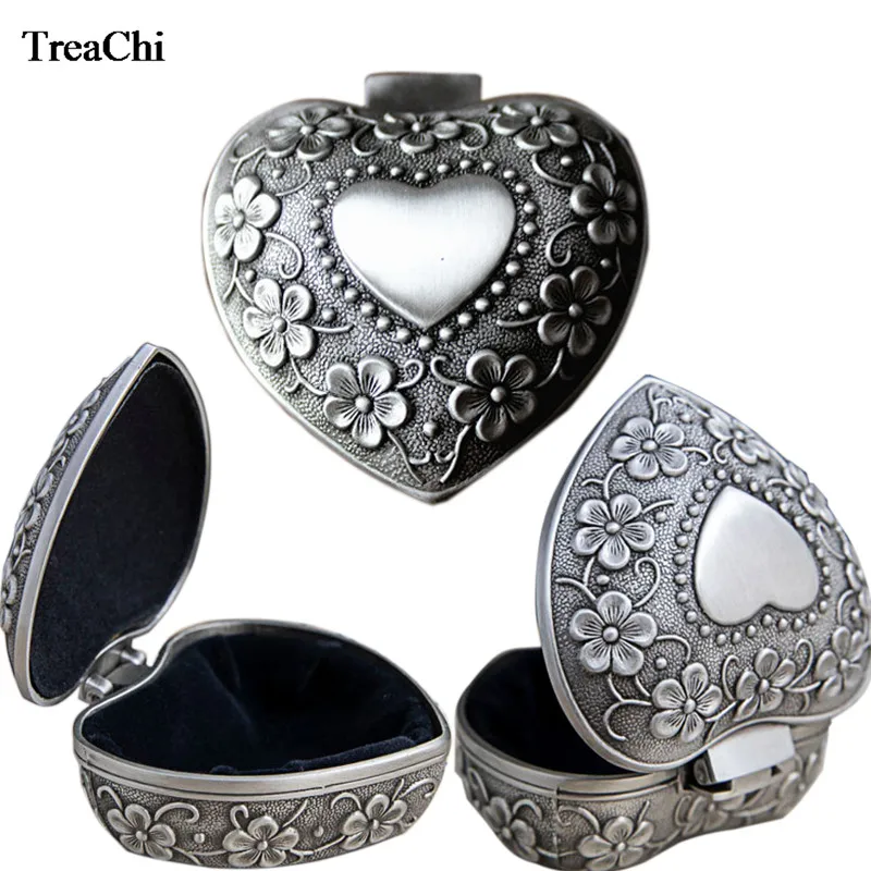 Fashion Metal Antique Jewelry Box Ring Jewelry Storage Organizer Chest Christmas Gift Small Gift 6*6*3cm Jewelry Gift Box