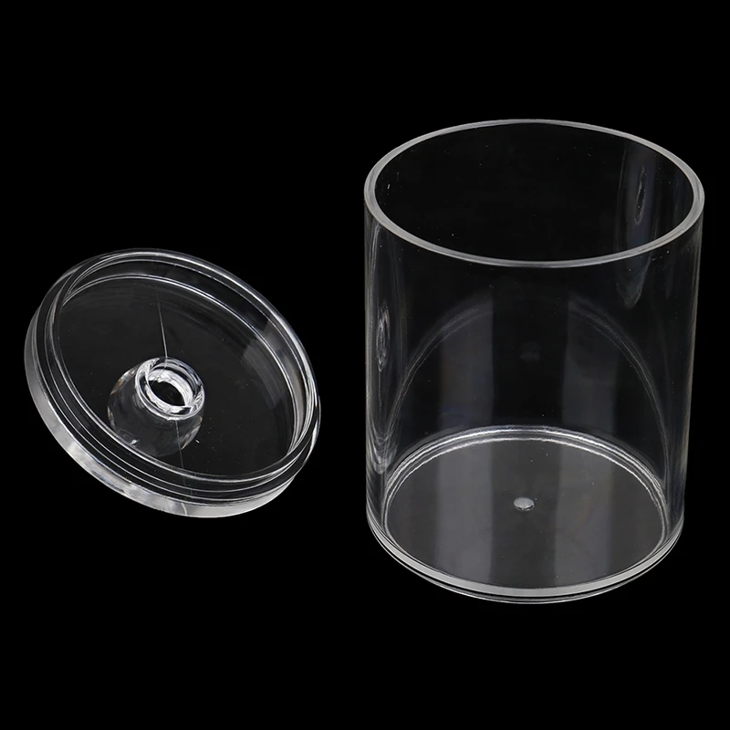 Transparent Cotton Swabs Stick Holder Storage Jar Clear Cylinder Plastic Storage Box Cosmetic Makeup Organizer Case