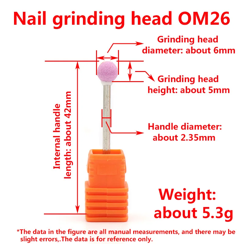 1pc Quartz 2.35mm Shank Nail Grinding Head Milling Manicure Cutter for Pedicure Machine Sander Drill Bit Polishing Electric Tool