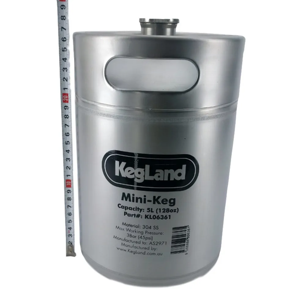 KegLand Mini Keg - 5L (175mm X 280mm) Beer Brewing