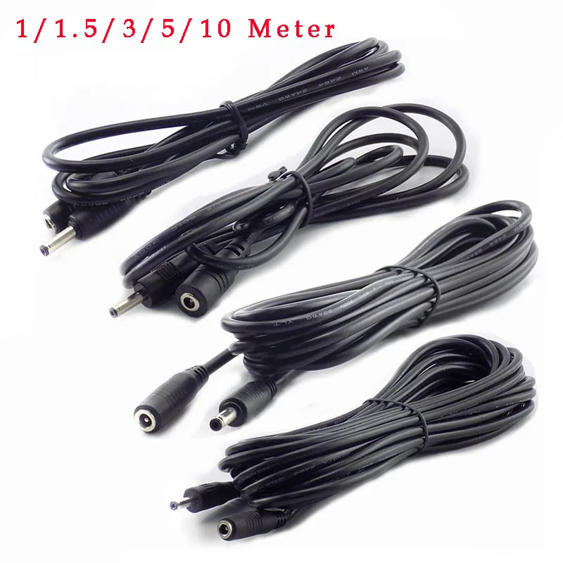 

1/1.5/3/5/10M DC Power Cable Extension 5V 2A Cord Adapter 3.5mm x 1.35mm DC Male DC Female Connector for CCTV Security Camera