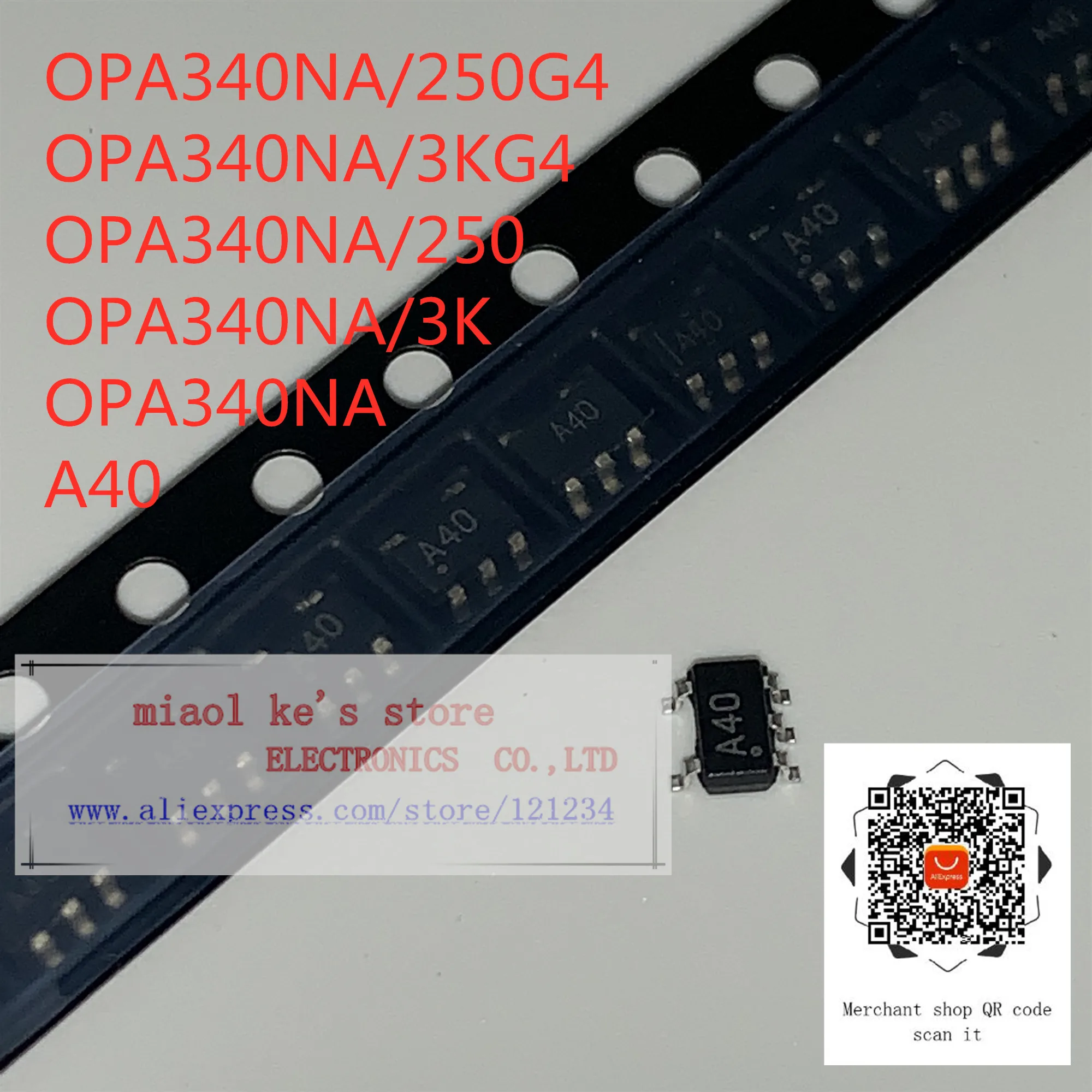 [10pcs]100%New Original: OPA340NA OPA340NA/3K OPA340NA/250  A40 - IC OPAMP GP 1 CIRCUIT SOT23-5