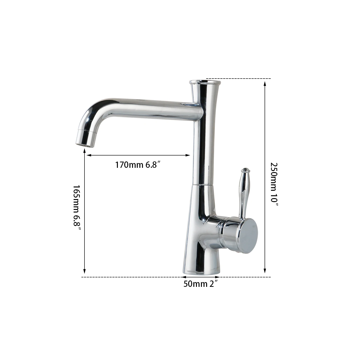 JIENI Solid Brass Kitchen Faucet Swivel 360 Chrome Polished Deck Mounted Water Tap Vessel Tap Mixer Faucet Basin Sink Mixer Tap