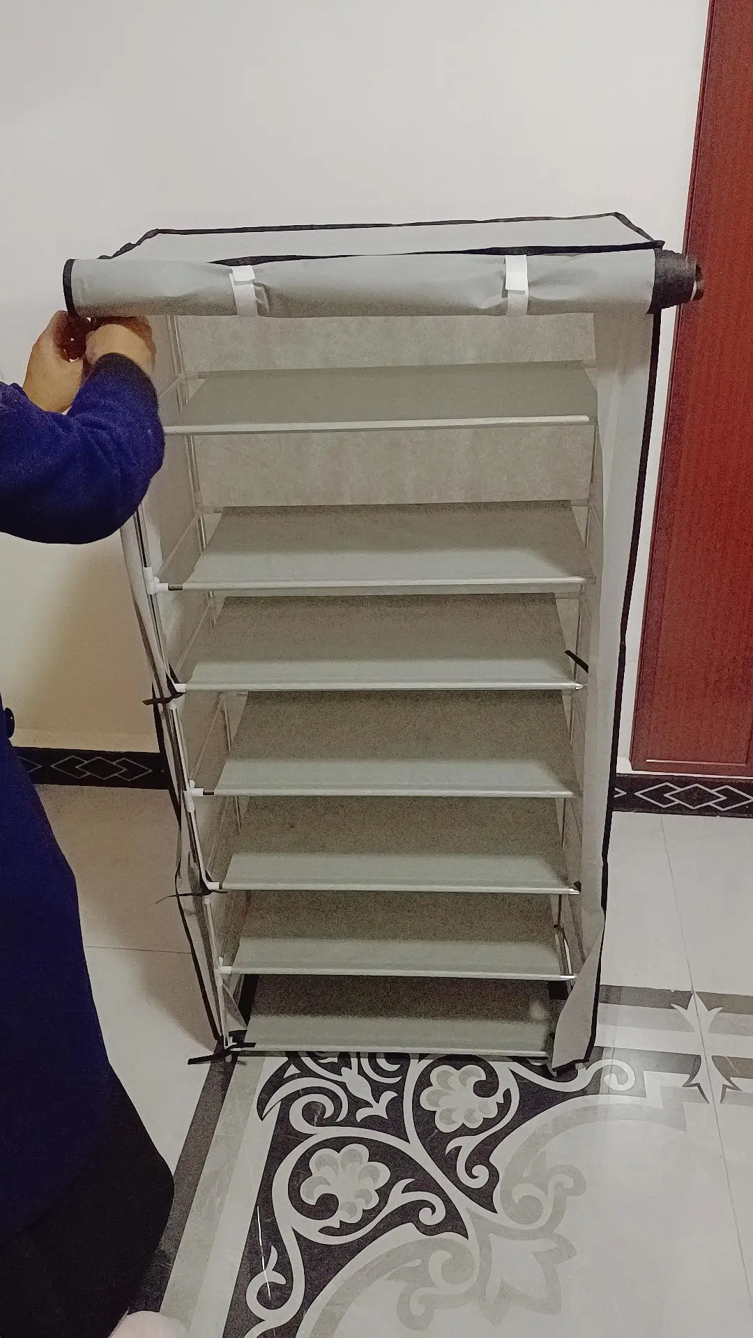 Multilayer Rak Rak Rak Sepatu Rak Sepatu Dilepas Tahan Debu Nonwoven Kain Sepatu Sepatu Organizer Rak Sepatu Home