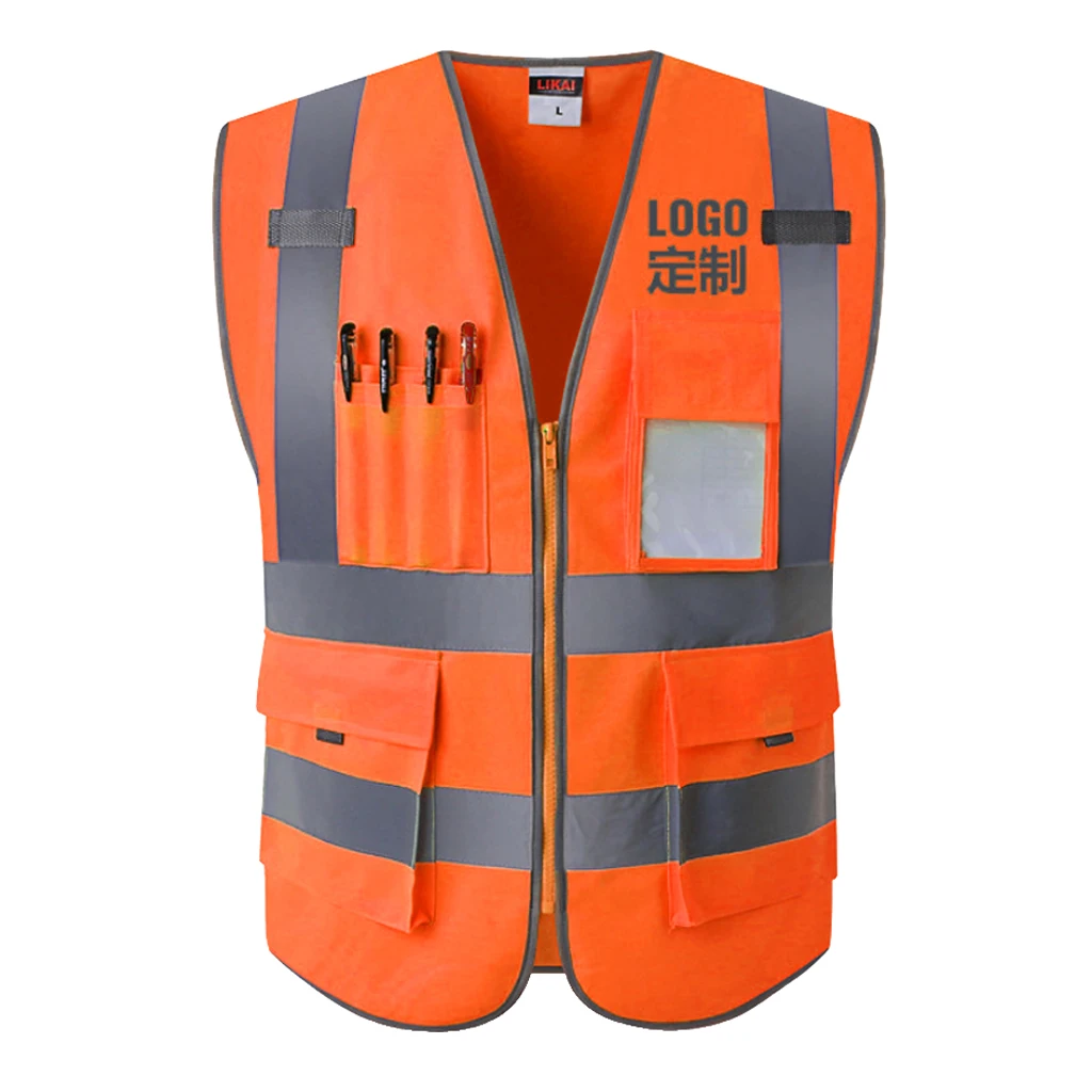 High Visibility Workwear Safety Vest Comfortable Workwear Uniforms With Reflective Strips Washable Workwear Safety Vest L-2XL