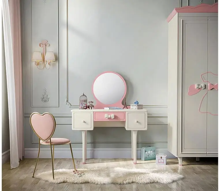 Dresser European bedroom Princess makeup table palace small luxury makeup stool combination furniture GA1C