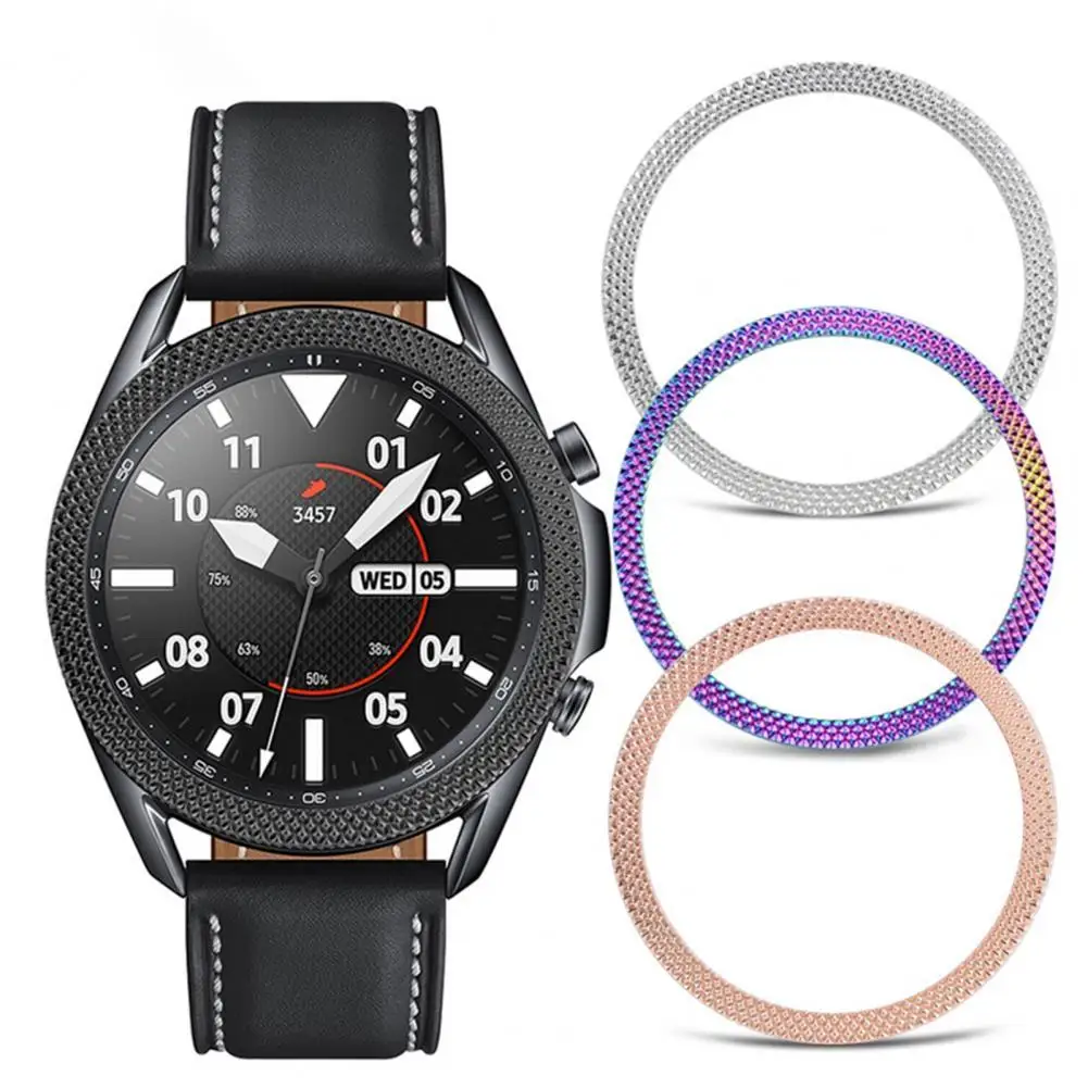 New Metal Bezel Frame For Galaxy Watch 3 41mm 45mm Cover Rings Bumper Adhesive Case Galaxy Watch3 Accessories