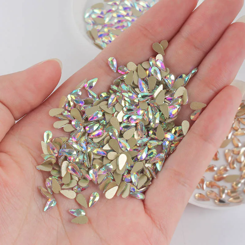 New pattern Water drop 3x6mm/4x8mm  Nail Art Rhinestone  Fancy Crystal Strass 30 / 100Pcs For 3D Nail Decoration