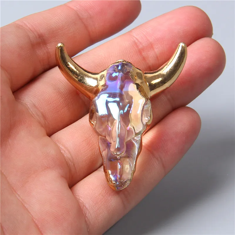 Goth Fashion Retro Stained Bull Bone Feather Cow Tooth Arrow Shape Charm Pendants For Men Hippop Jewelry Making Punk Necklace