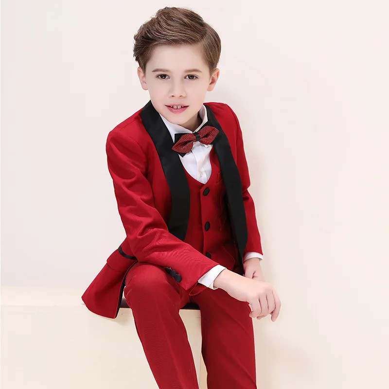 Traje Formal de esmoquin para niños, Blazer blanco y negro, pantalones elegantes para niño, traje de dos piezas, vestido de graduación, traje de boda B01