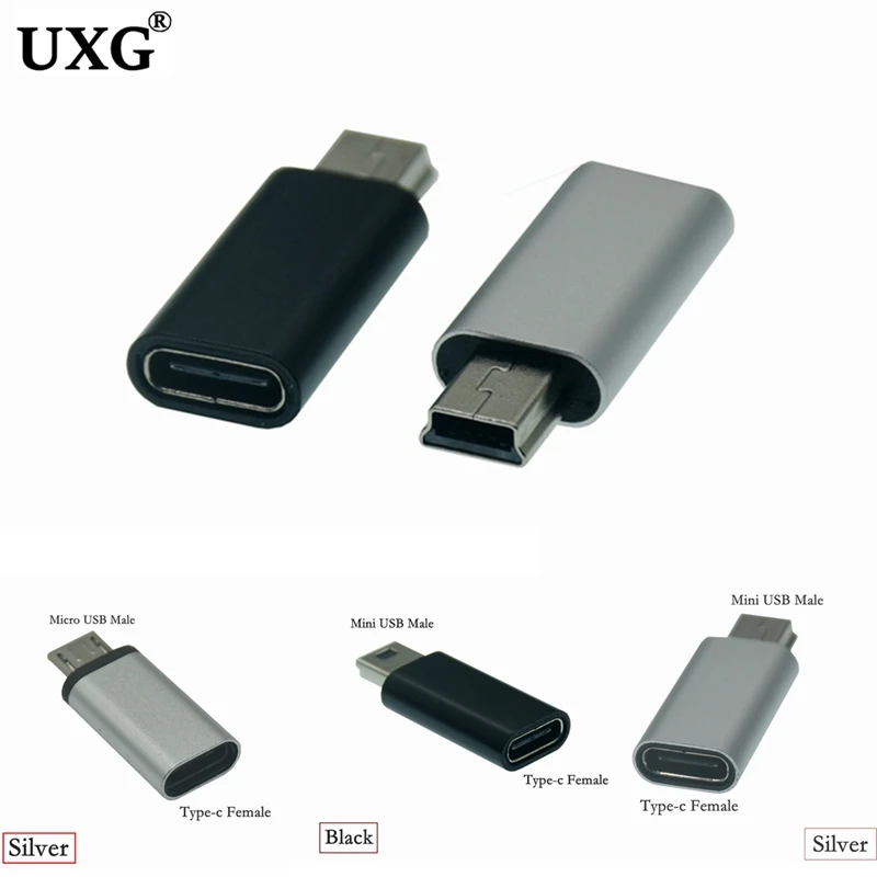 

1PCS Type C USB 3.1 Female to Mini USB & Micro USB 5pin male Charging charger convertor Data Cable Cord Adapter Connector