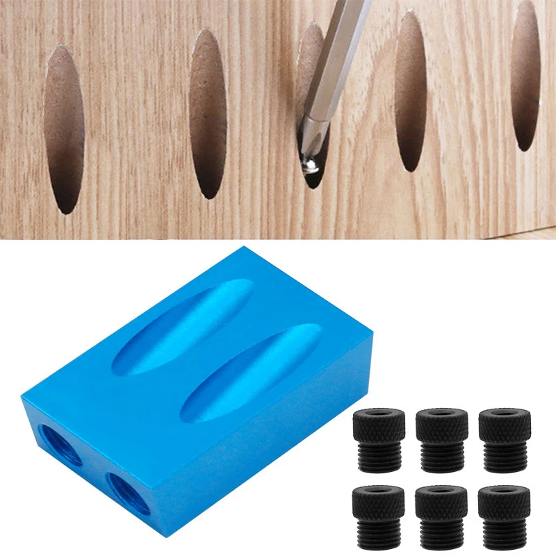 SMARLAN 14pcs Oblique Hole Locator Drill Bit Woodworking Pocket Hole Jig Kit Angle Drill Guide Set Hole Punch DIY Carpentry Tool