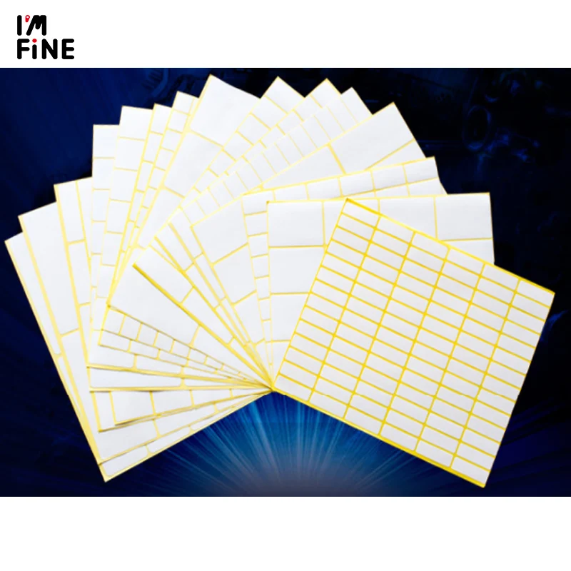 Plain Small White Sticky Labels Price Stickers Tags 10x20mm 9x16mm 16x28mm 25x100mm 28x40mm Blank Self Adhesive