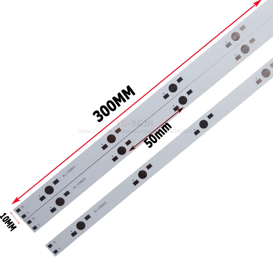 High Power LEDs White PCB Board Long 500MM400MM300MM100MM LED Rectangle aluminium base plate 3 8 10 12LEDS for 1W3W5W light lamp