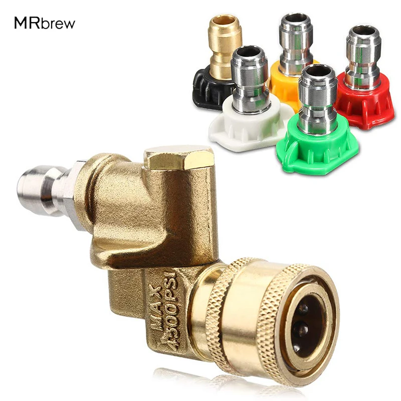 

High-pressure car washer spray gun adjustable nozzle pure copper quick installation rotation 1/4 quick insert nozzle