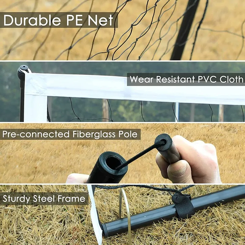 แบบพกพาพับเป้าหมายฟุตบอลกลางแจ้งผู้ใหญ่เด็กฟุตบอลกีฬาการออกกําลังกายสุทธิฟุตบอลมืออาชีพอุปกรณ์การฝึกอบรมอุปกรณ์เสริม